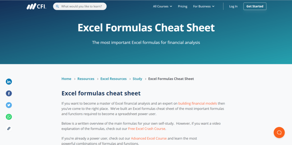 Microsoft Excel Formulas Cheat Sheet – Cheat Sheet Vault